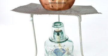 سه پایه ذوغاب و توری استیل کاسه مسی چراغ الکلی