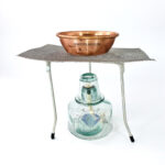 سه پایه ذوغاب و توری استیل کاسه مسی چراغ الکلی