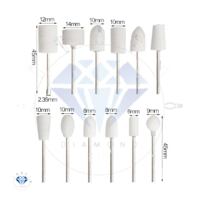 مجموعه نمد پولیش پایه دار ۱۲ عددی – پایه ۲/۳ میل - Image 2